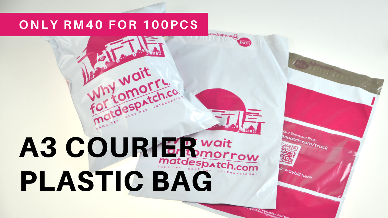 Courier Plastic Bag – A3 size – Only RM 40 for 100pcs - Matdespatch